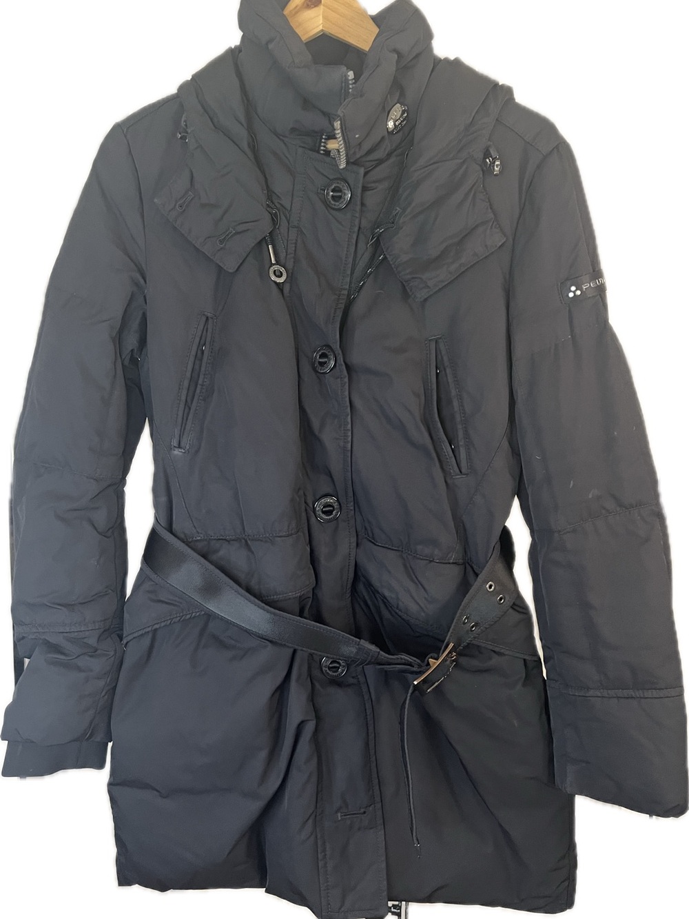 Peuterey Black Quilted Belted down Parka